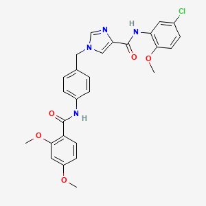 molecular formula C27H25ClN4O5 B2749730 N-(5-氯-2-甲氧基苯基)-1-(4-(2,4-二甲氧基苯甲酰胺基)苯甲基)-1H-咪唑-4-甲酰胺 CAS No. 1251597-34-8