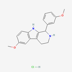 molecular formula C19H21ClN2O2 B2749731 6-Methoxy-1-(3-methoxyphenyl)-2,3,4,9-tetrahydro-1H-beta-carboline hydrochloride CAS No. 1431967-99-5