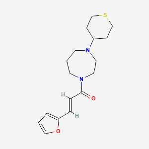 (E)-3-(furan-2-yl)-1-(4-(tetrahydro-2H-thiopyran-4-yl)-1,4-diazepan-1-yl)prop-2-en-1-one