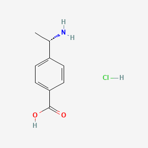 molecular formula C9H12ClNO2 B2749735 (S)-4-(1-Aminoethyl)benzoic acid hydrochloride CAS No. 1134776-39-8; 916211-64-8