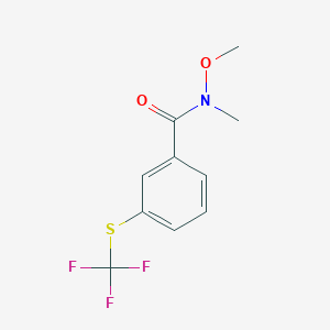 molecular formula C10H10F3NO2S B2749741 N-甲氧基-N-甲基-3-[(三氟甲基)硫基]苯甲酰胺 CAS No. 329942-52-1