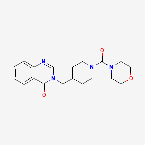 molecular formula C19H24N4O3 B2749745 3-[[1-(Morpholine-4-carbonyl)piperidin-4-yl]methyl]quinazolin-4-one CAS No. 2380140-66-7
