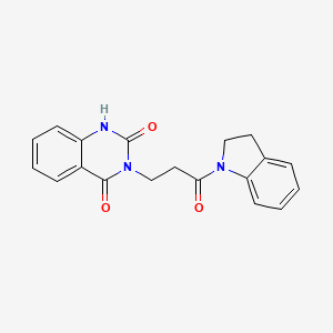 molecular formula C19H17N3O3 B2749756 3-(3-(indolin-1-yl)-3-oxopropyl)quinazoline-2,4(1H,3H)-dione CAS No. 896374-63-3
