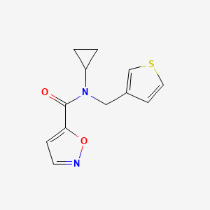 molecular formula C12H12N2O2S B2749759 N-cyclopropyl-N-(thiophen-3-ylmethyl)isoxazole-5-carboxamide CAS No. 1235090-33-1