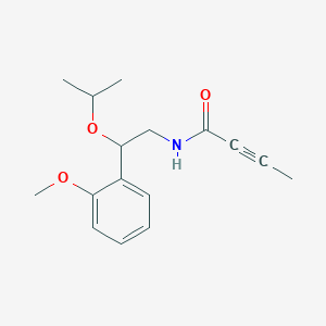 molecular formula C16H21NO3 B2749760 N-[2-(2-Methoxyphenyl)-2-propan-2-yloxyethyl]but-2-ynamide CAS No. 2411293-25-7
