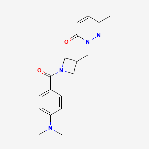 molecular formula C18H22N4O2 B2749761 2-[[1-[4-(Dimethylamino)benzoyl]azetidin-3-yl]methyl]-6-methylpyridazin-3-one CAS No. 2320422-54-4