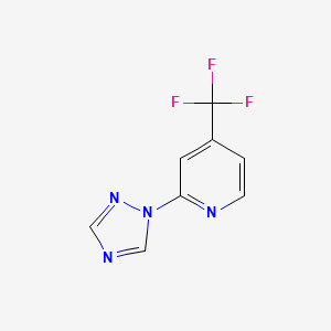 molecular formula C8H5F3N4 B2749763 2-(1H-1,2,4-triazol-1-yl)-4-(trifluoromethyl)pyridine CAS No. 1518115-24-6