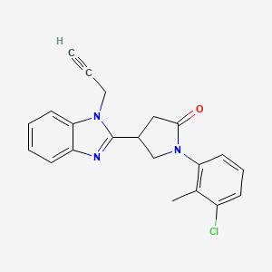 molecular formula C21H18ClN3O B2749764 1-(3-chloro-2-methylphenyl)-4-(1-(prop-2-yn-1-yl)-1H-benzo[d]imidazol-2-yl)pyrrolidin-2-one CAS No. 847394-56-3