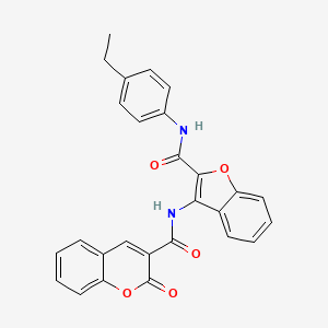 molecular formula C27H20N2O5 B2749771 N-(2-((4-乙基苯基)羰基)苯并呋喃-3-基)-2-氧乙基-2H-香豆素-3-甲酰胺 CAS No. 888463-14-7