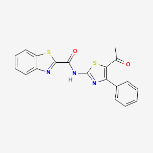 molecular formula C19H13N3O2S2 B2749777 N-(5-acetyl-4-phenyl-1,3-thiazol-2-yl)-1,3-benzothiazole-2-carboxamide CAS No. 310454-07-0