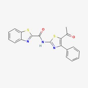 molecular formula C19H13N3O2S2 B2749777 N-(5-乙酰-4-苯基-1,3-噻唑-2-基)-1,3-苯并噻唑-2-甲酰胺 CAS No. 310454-07-0