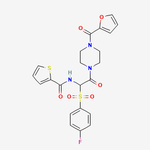 N-[1-(4-Fluorobenzenesulfonyl)-2-[4-(furan-2-carbonyl)piperazin-1-YL]-2-oxoethyl]thiophene-2-carboxamide