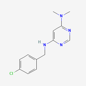 molecular formula C13H15ClN4 B2749788 N4-(4-chlorobenzyl)-N6,N6-dimethylpyrimidine-4,6-diamine CAS No. 2097892-86-7