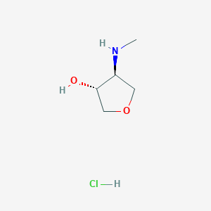 molecular formula C5H12ClNO2 B2749792 反式-4-(甲基氨基)四氢-3-呋喃醇盐酸盐 CAS No. 1262769-93-6