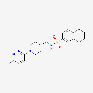 molecular formula C21H28N4O2S B2749798 N-((1-(6-methylpyridazin-3-yl)piperidin-4-yl)methyl)-5,6,7,8-tetrahydronaphthalene-2-sulfonamide CAS No. 1797123-81-9
