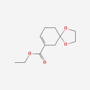 molecular formula C11H16O4 B2749813 乙酸-1,4-二氧杂螺[4.5]癸-7-烯-7-羧酸乙酯 CAS No. 38334-83-7