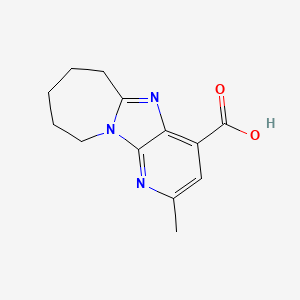 molecular formula C13H15N3O2 B2749818 2-methyl-7,8,9,10-tetrahydro-6H-pyrido[3',2':4,5]imidazo[1,2-a]azepine-4-carboxylic acid CAS No. 949654-70-0