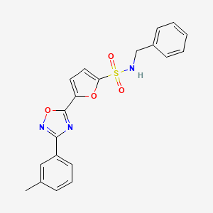 molecular formula C20H17N3O4S B2749821 N-苄基-5-(3-(间甲苯基)-1,2,4-噁二唑-5-基)呋喃-2-磺酰胺 CAS No. 1207016-26-9