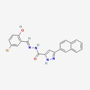 (E)-N'-(5-bromo-2-hydroxybenzylidene)-3-(naphthalen-2-yl)-1H-pyrazole-5-carbohydrazide