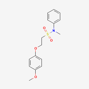molecular formula C16H19NO4S B2749828 2-(4-methoxyphenoxy)-N-methyl-N-phenylethanesulfonamide CAS No. 1396803-46-5