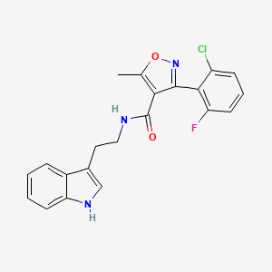 molecular formula C21H17ClFN3O2 B2749833 3-(2-氯-6-氟苯基)-N-[2-(1H-吲哚-3-基)乙基]-5-甲基-1,2-噁唑-4-羧酰胺 CAS No. 920700-26-1