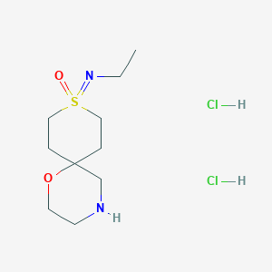 molecular formula C10H22Cl2N2O2S B2749839 9-Ethylimino-1-oxa-9lambda6-thia-4-azaspiro[5.5]undecane 9-oxide;dihydrochloride CAS No. 2361731-81-7
