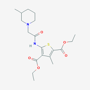Diethyl 3-methyl-5-[[2-(3-methylpiperidin-1-yl)acetyl]amino]thiophene-2,4-dicarboxylate