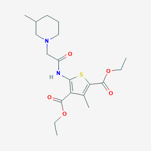 molecular formula C19H28N2O5S B274984 Diethyl 3-methyl-5-[[2-(3-methylpiperidin-1-yl)acetyl]amino]thiophene-2,4-dicarboxylate 