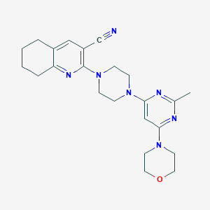 molecular formula C23H29N7O B2749843 2-[4-(2-Methyl-6-morpholin-4-ylpyrimidin-4-yl)piperazin-1-yl]-5,6,7,8-tetrahydroquinoline-3-carbonitrile CAS No. 2415541-64-7