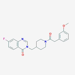 7-Fluoro-3-({1-[2-(3-methoxyphenyl)acetyl]piperidin-4-yl}methyl)-3,4-dihydroquinazolin-4-one