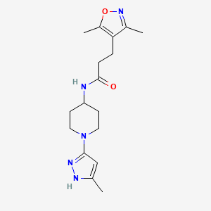 3-(3,5-dimethylisoxazol-4-yl)-N-(1-(5-methyl-1H-pyrazol-3-yl)piperidin-4-yl)propanamide