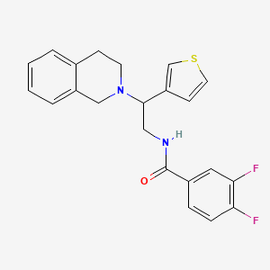 molecular formula C22H20F2N2OS B2749851 N-(2-(3,4-dihydroisoquinolin-2(1H)-yl)-2-(thiophen-3-yl)ethyl)-3,4-difluorobenzamide CAS No. 954662-59-0