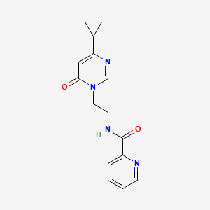 molecular formula C15H16N4O2 B2749852 N-(2-(4-环丙基-6-氧代嘧啶-1(6H)-基)乙基)吡啶甲酰胺 CAS No. 2034394-46-0