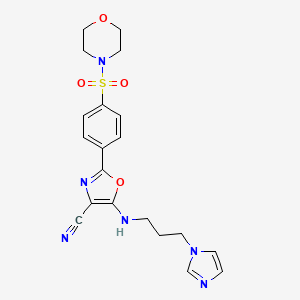 5-{[3-(1H-imidazol-1-yl)propyl]amino}-2-[4-(morpholin-4-ylsulfonyl)phenyl]-1,3-oxazole-4-carbonitrile