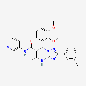 molecular formula C27H26N6O3 B2749856 7-(2,3-二甲氧基苯基)-5-甲基-N-(吡啶-3-基)-2-(间甲苯基)-4,7-二氢-[1,2,4]三唑[1,5-a]嘧啶-6-甲酰胺 CAS No. 538348-75-3
