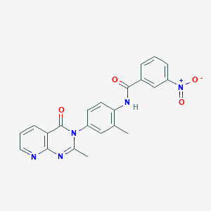 molecular formula C22H17N5O4 B2749859 N-[2-methyl-4-(2-methyl-4-oxopyrido[2,3-d]pyrimidin-3-yl)phenyl]-3-nitrobenzamide CAS No. 1003641-23-3