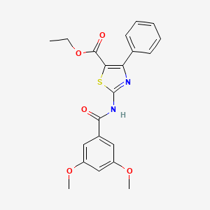 molecular formula C21H20N2O5S B2749860 乙酸-2-[(3,5-二甲氧基苯甲酰)氨基]-4-苯基-1,3-噻唑-5-甲酸酯 CAS No. 313683-67-9