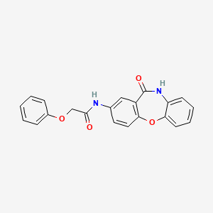 molecular formula C21H16N2O4 B2749862 N-(11-oxo-10,11-dihydrodibenzo[b,f][1,4]oxazepin-2-yl)-2-phenoxyacetamide CAS No. 922082-37-9