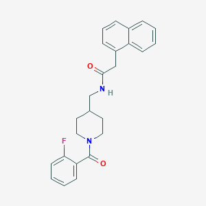 molecular formula C25H25FN2O2 B2749865 N-((1-(2-fluorobenzoyl)piperidin-4-yl)methyl)-2-(naphthalen-1-yl)acetamide CAS No. 1234893-12-9