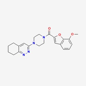 molecular formula C22H24N4O3 B2749867 (7-Methoxybenzofuran-2-yl)(4-(5,6,7,8-tetrahydrocinnolin-3-yl)piperazin-1-yl)methanone CAS No. 1903246-41-2
