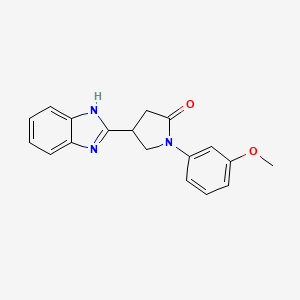 molecular formula C18H17N3O2 B2749870 4-(1H-benzimidazol-2-yl)-1-(3-methoxyphenyl)pyrrolidin-2-one CAS No. 843622-05-9