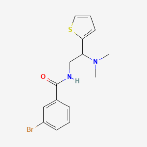molecular formula C15H17BrN2OS B2749873 3-bromo-N-(2-(dimethylamino)-2-(thiophen-2-yl)ethyl)benzamide CAS No. 941940-22-3