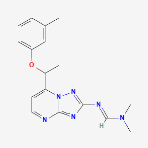 molecular formula C17H20N6O B2749876 N,N-二甲基-N'-{7-[1-(3-甲基苯氧基)乙基][1,2,4]三唑[1,5-a]嘧啶-2-基}亚甲二酰胺 CAS No. 477865-39-7