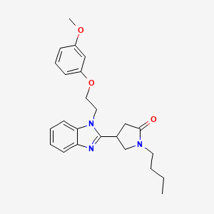 molecular formula C24H29N3O3 B2749880 1-丁基-4-{1-[2-(3-甲氧基苯氧基)乙基]苯并咪唑-2-基}吡咯烷-2-酮 CAS No. 1147200-54-1