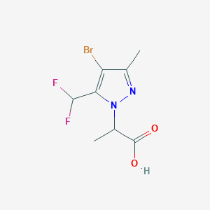 molecular formula C8H9BrF2N2O2 B2749882 2-[4-Bromo-5-(difluoromethyl)-3-methyl-1H-pyrazol-1-yl]propanoic acid CAS No. 1946828-32-5