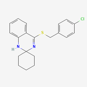 molecular formula C20H21ClN2S B2749885 4-[(4-chlorophenyl)methylsulfanyl]spiro[1H-quinazoline-2,1'-cyclohexane] CAS No. 893787-23-0