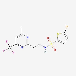 molecular formula C12H11BrF3N3O2S2 B2749887 5-bromo-N-(2-(4-methyl-6-(trifluoromethyl)pyrimidin-2-yl)ethyl)thiophene-2-sulfonamide CAS No. 1396675-08-3