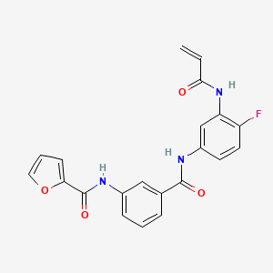 molecular formula C21H16FN3O4 B2749888 N-[3-[[4-Fluoro-3-(prop-2-enoylamino)phenyl]carbamoyl]phenyl]furan-2-carboxamide CAS No. 2200300-28-1
