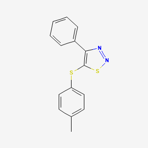 molecular formula C15H12N2S2 B2749891 4-Methylphenyl 4-phenyl-1,2,3-thiadiazol-5-yl sulfide CAS No. 338398-44-0