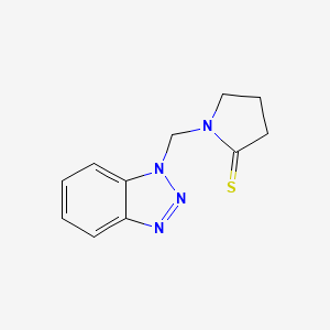 molecular formula C11H12N4S B2749895 1-(1H-1,2,3-Benzotriazol-1-ylmethyl)pyrrolidine-2-thione CAS No. 305860-13-3